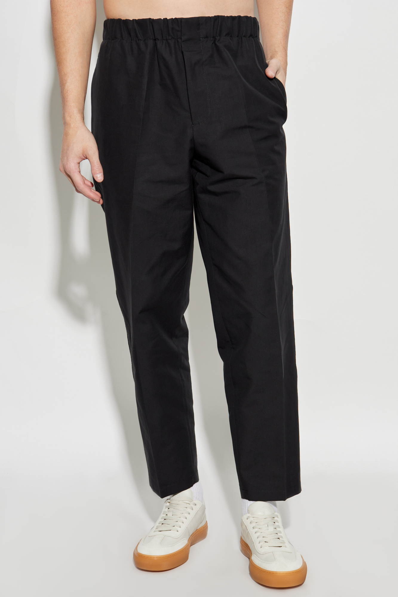 【送料&関税込】Jil Sander Creased Pants Black Creased Trousers by Jil Sander on Sale